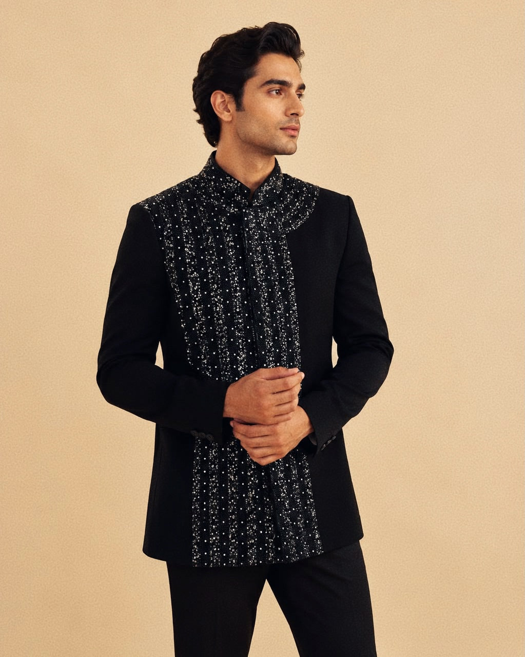 Black Luxe Bandhgala - RUKH