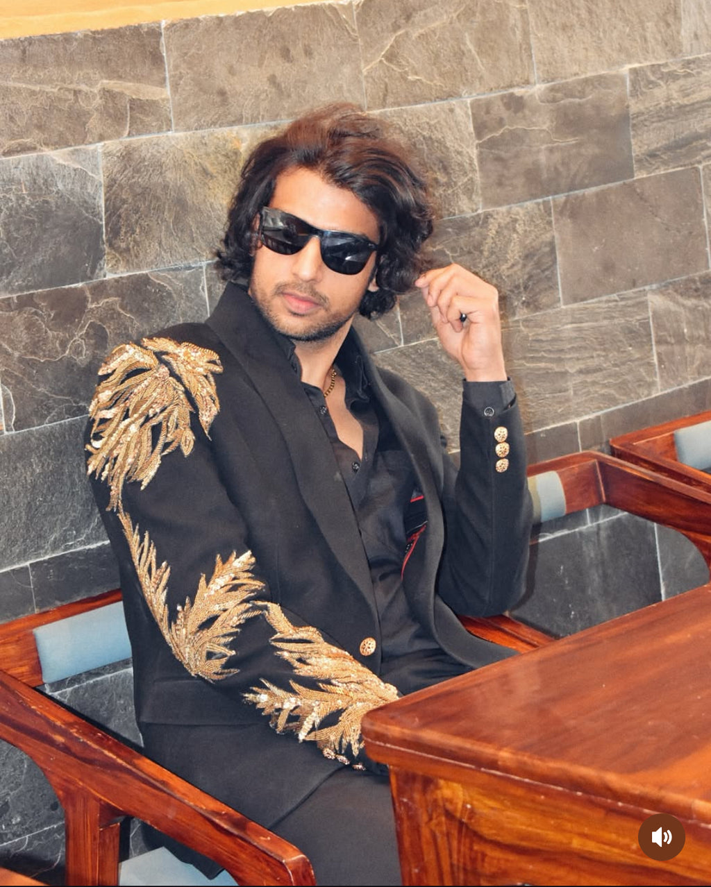 Black Gold Embroidered Suit