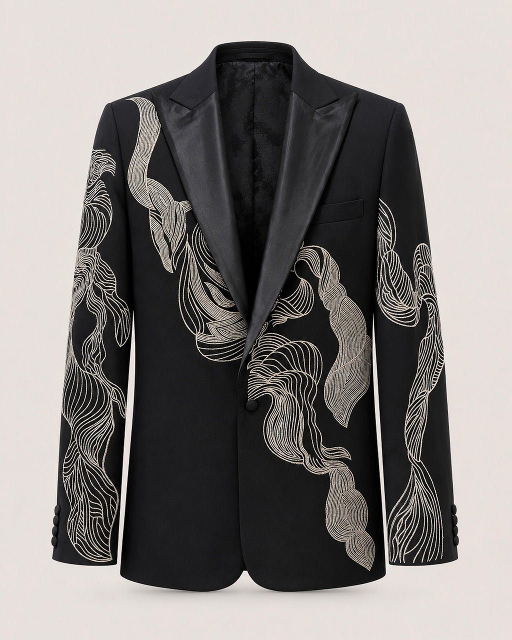 Abstract Waves Black Tuxedo Set