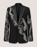 Abstract Waves Black Tuxedo Set