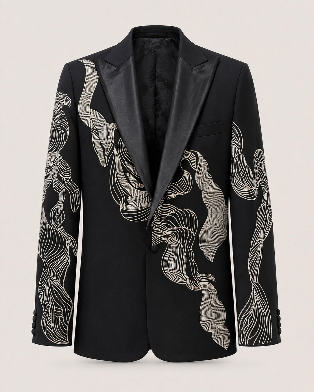 Abstract Waves Black Tuxedo Set