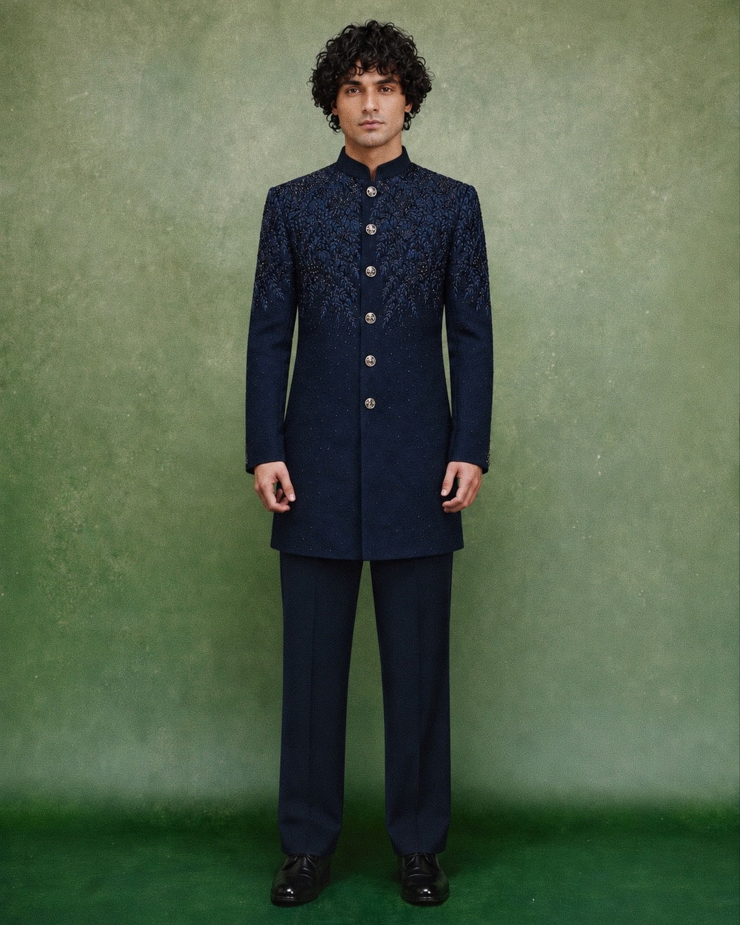 Navy Elegance Indo-Western Set