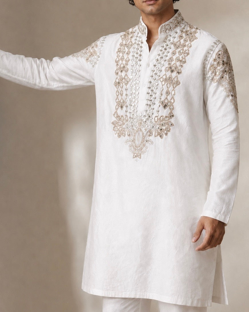Ivory Embroidered Kurta Set