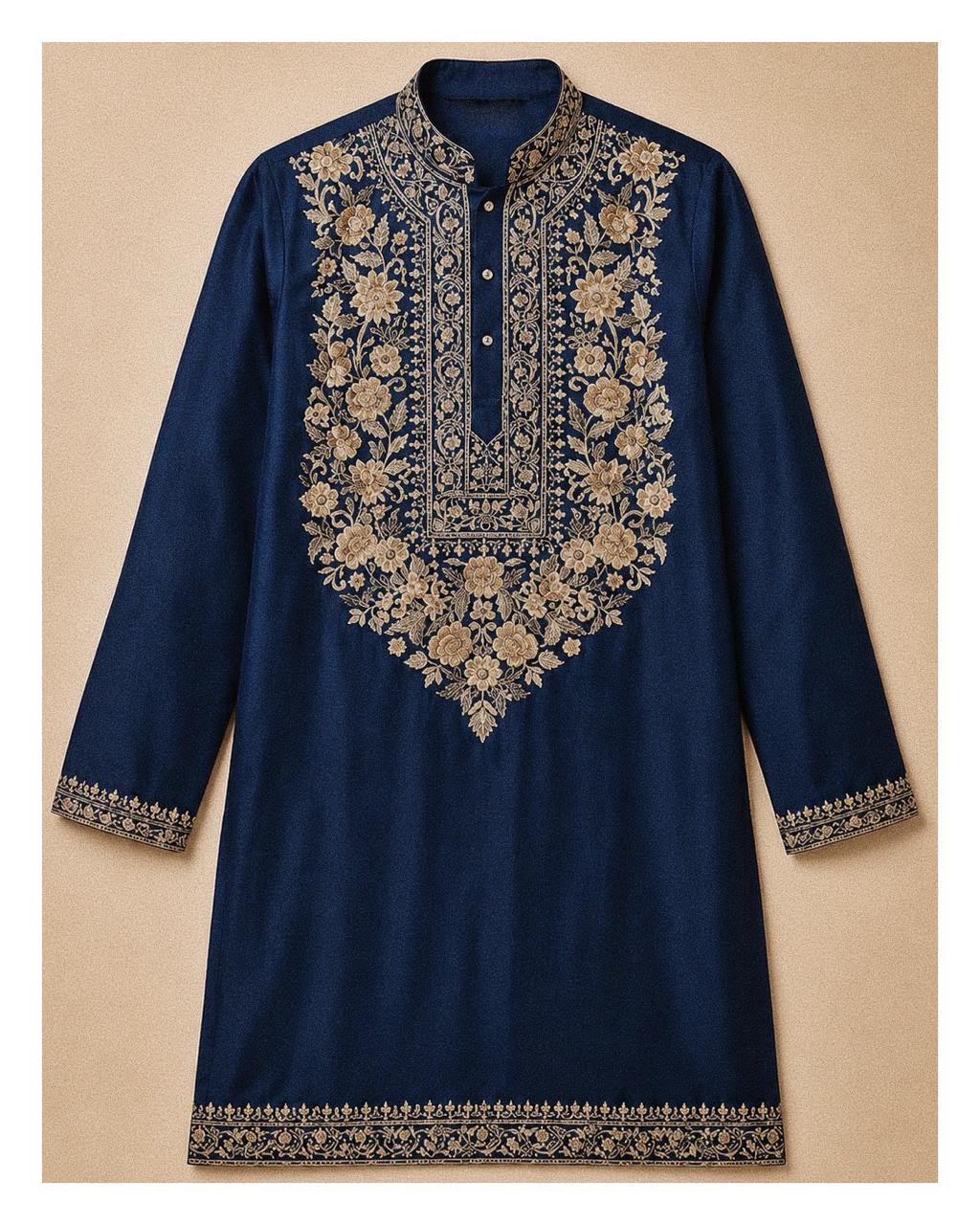 Navy Heritage Kurta Set