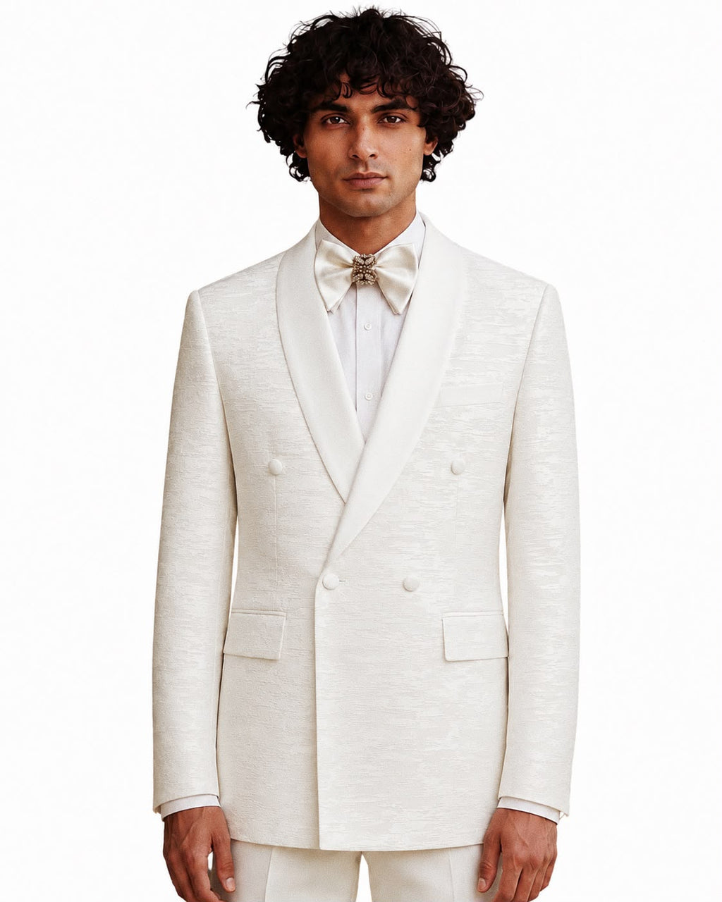 Jacquard Ivory Tuxedo Set
