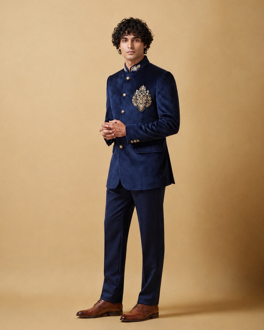Royal Sapphire Bandhgala Set