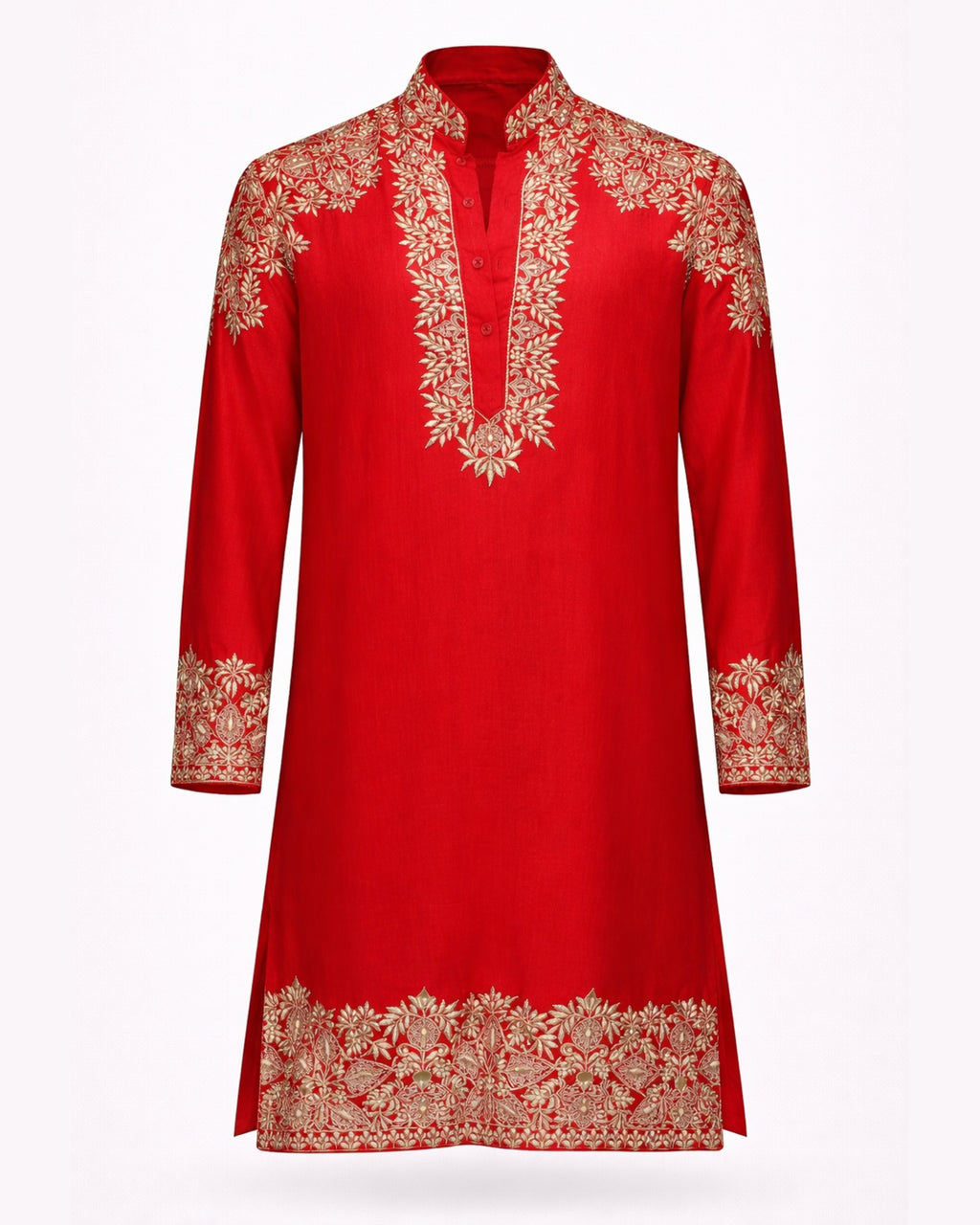 Royal Crimson Embroidered Kurta