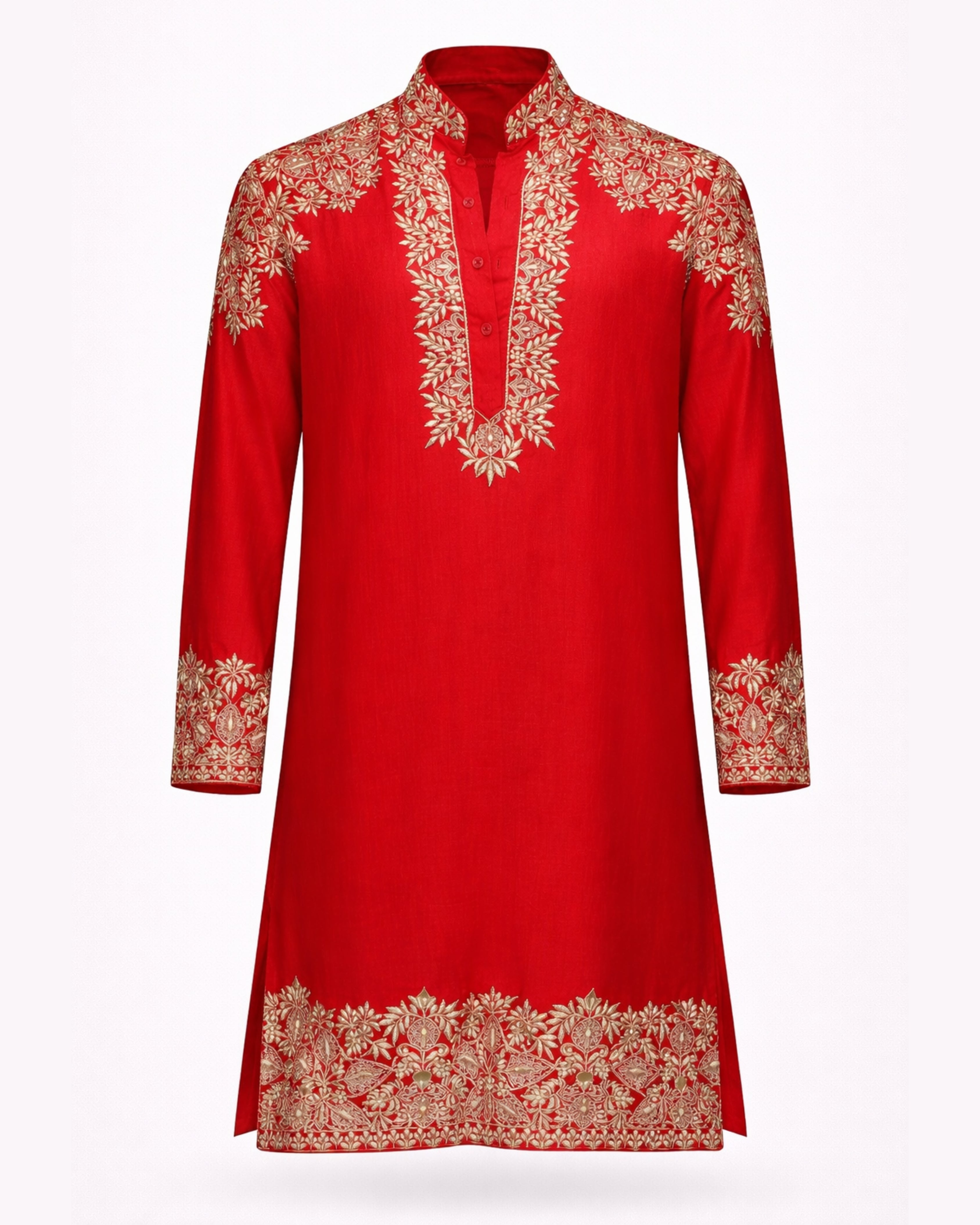 Royal Crimson Embroidered Kurta