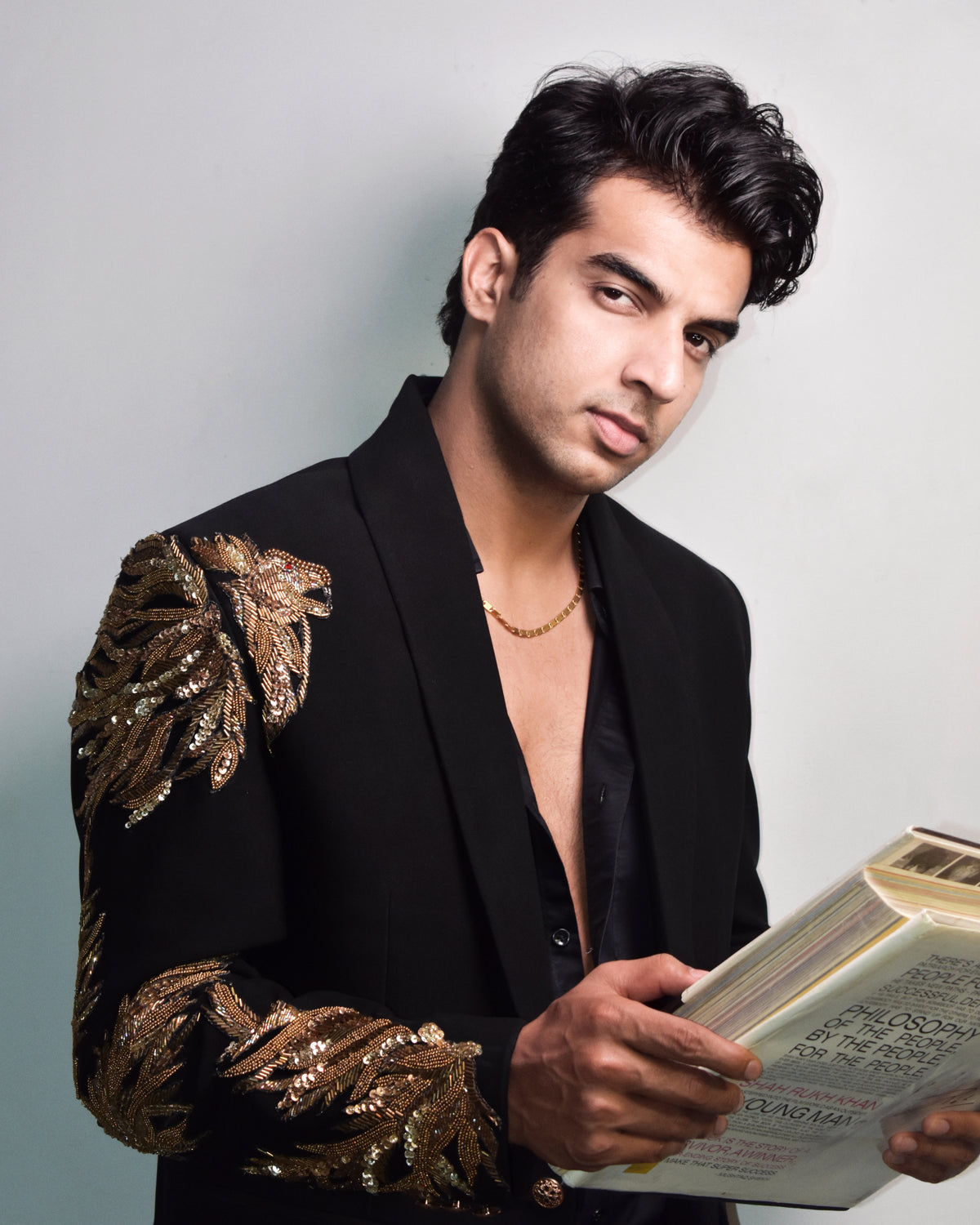 Black Gold Embroidered Suit