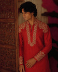 Royal Crimson Embroidered Kurta