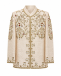 Beige Embroidered Bandhgala Set