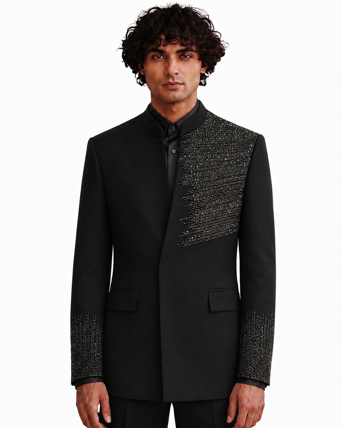 Black Silverline Bandhgala