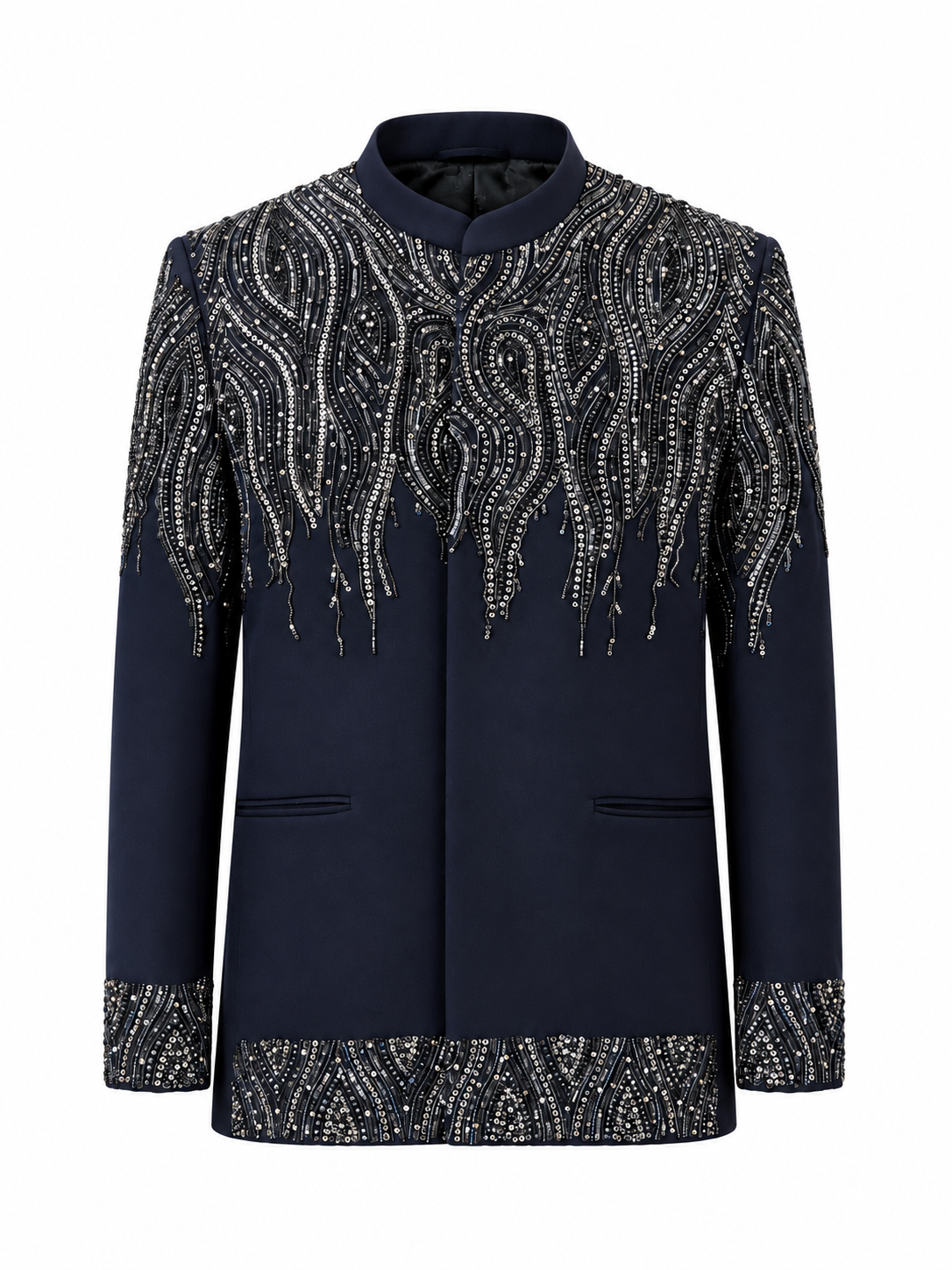 Midnight Paisley Bandhgala Set