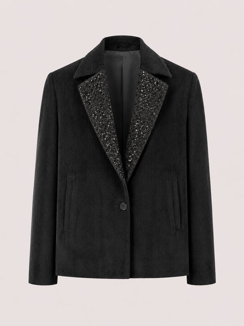 Black Embroidered Tuxedo Set