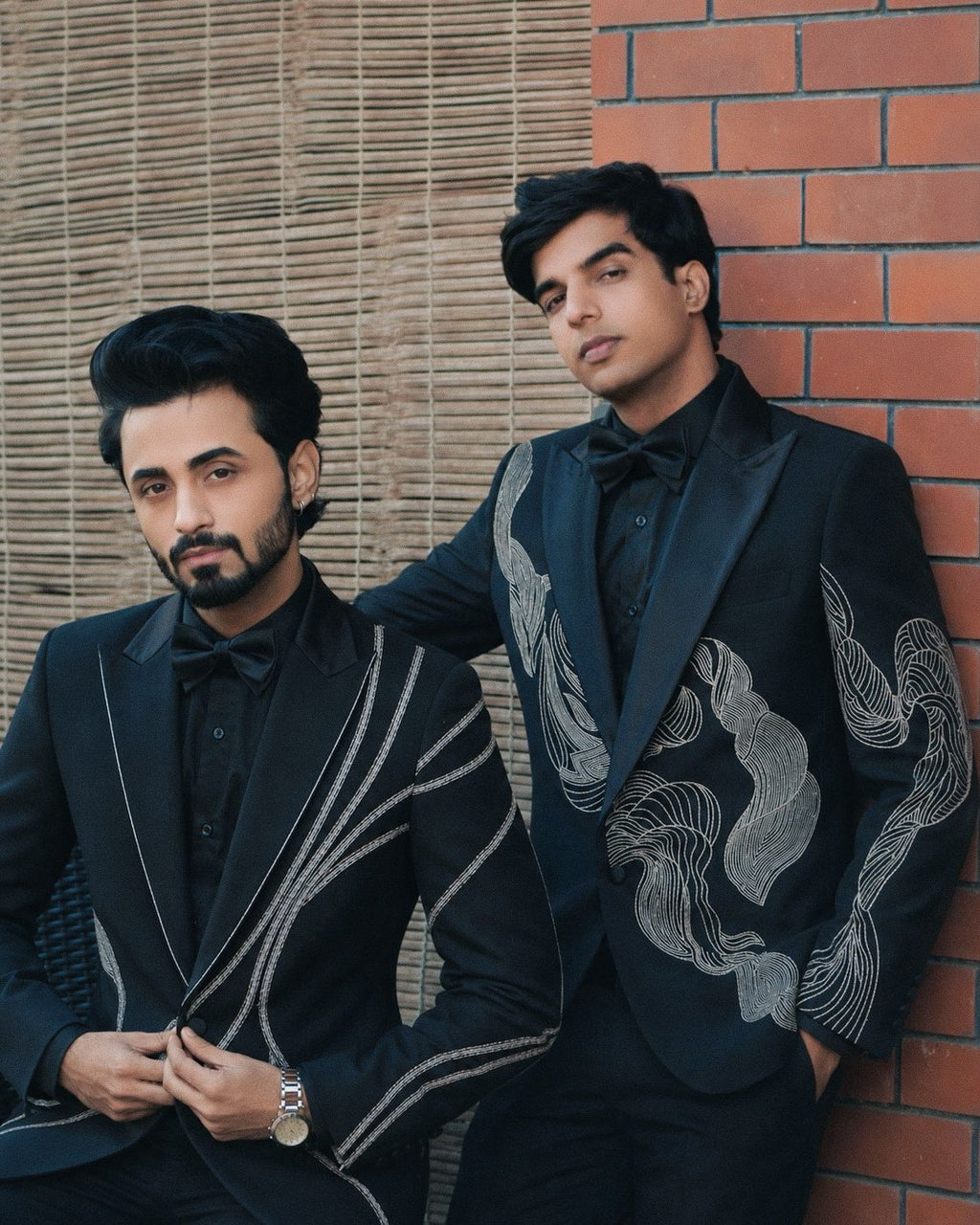 Abstract Waves Black Tuxedo Set