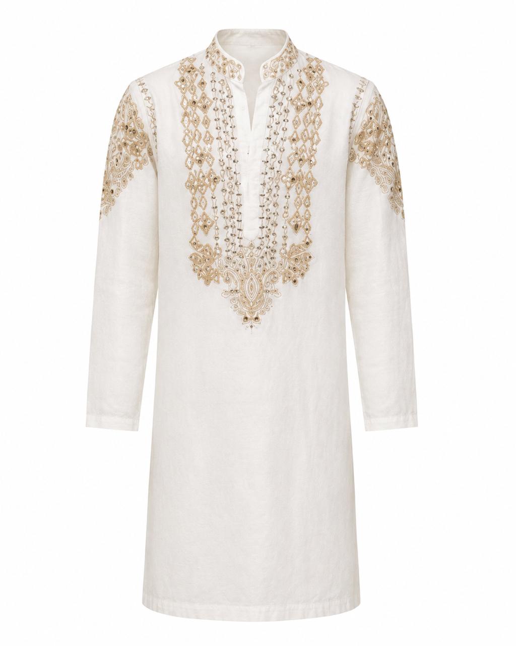 Ivory Embroidered Kurta Set
